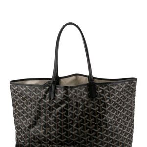 GOYARD Tote - Goyardine Saint Louis PM w/ Pouch - Authentic - Black/Brown
